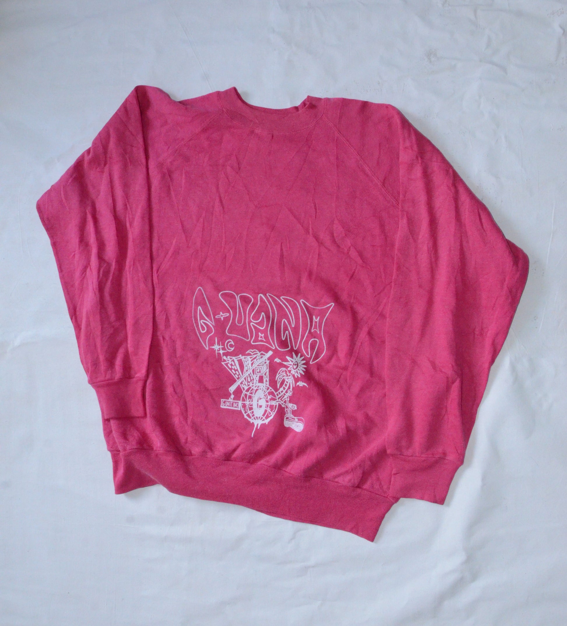 G.UANA Pink 11 Screenprint Sweater