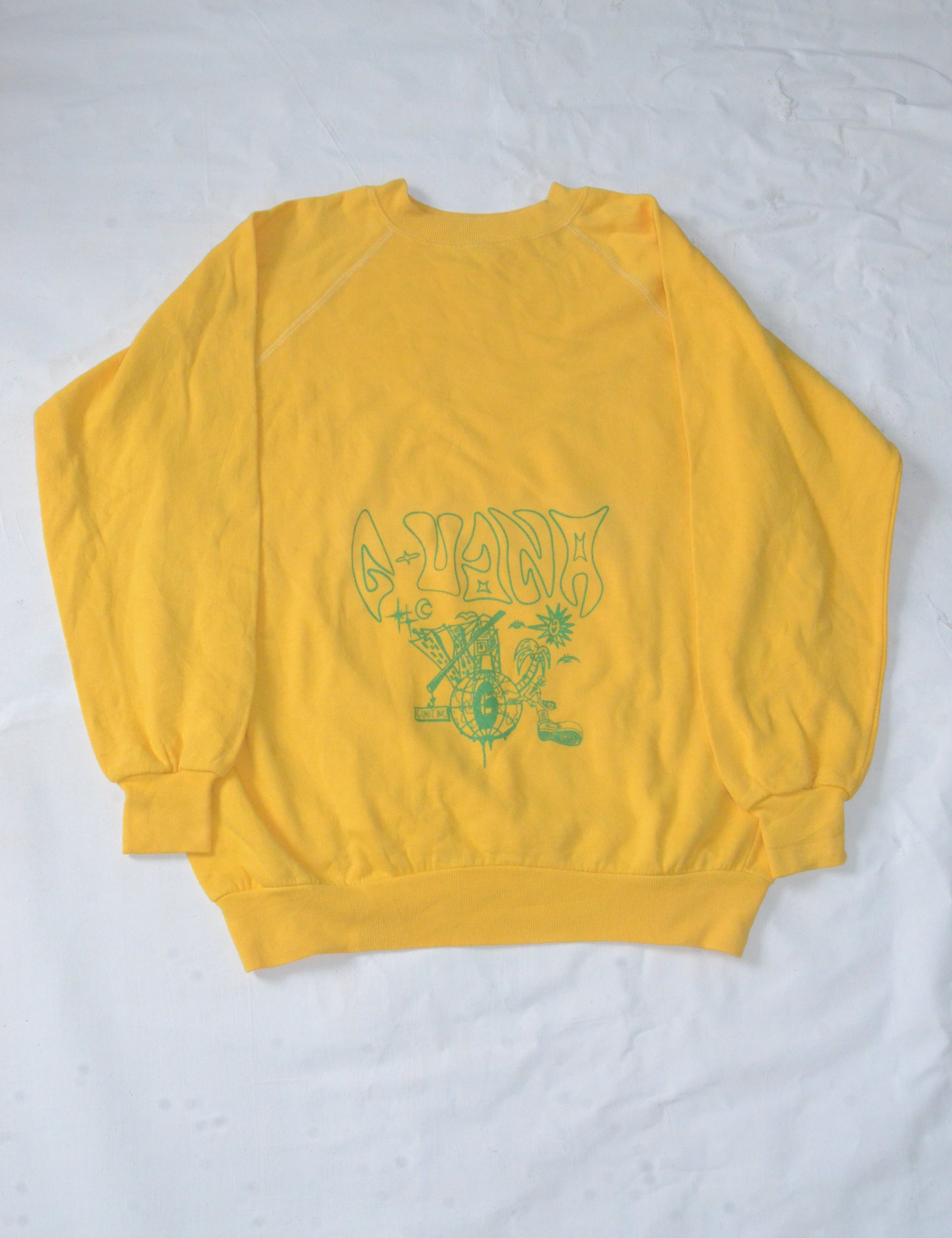 G.UANA Yellow 17 Screenprint Sweater