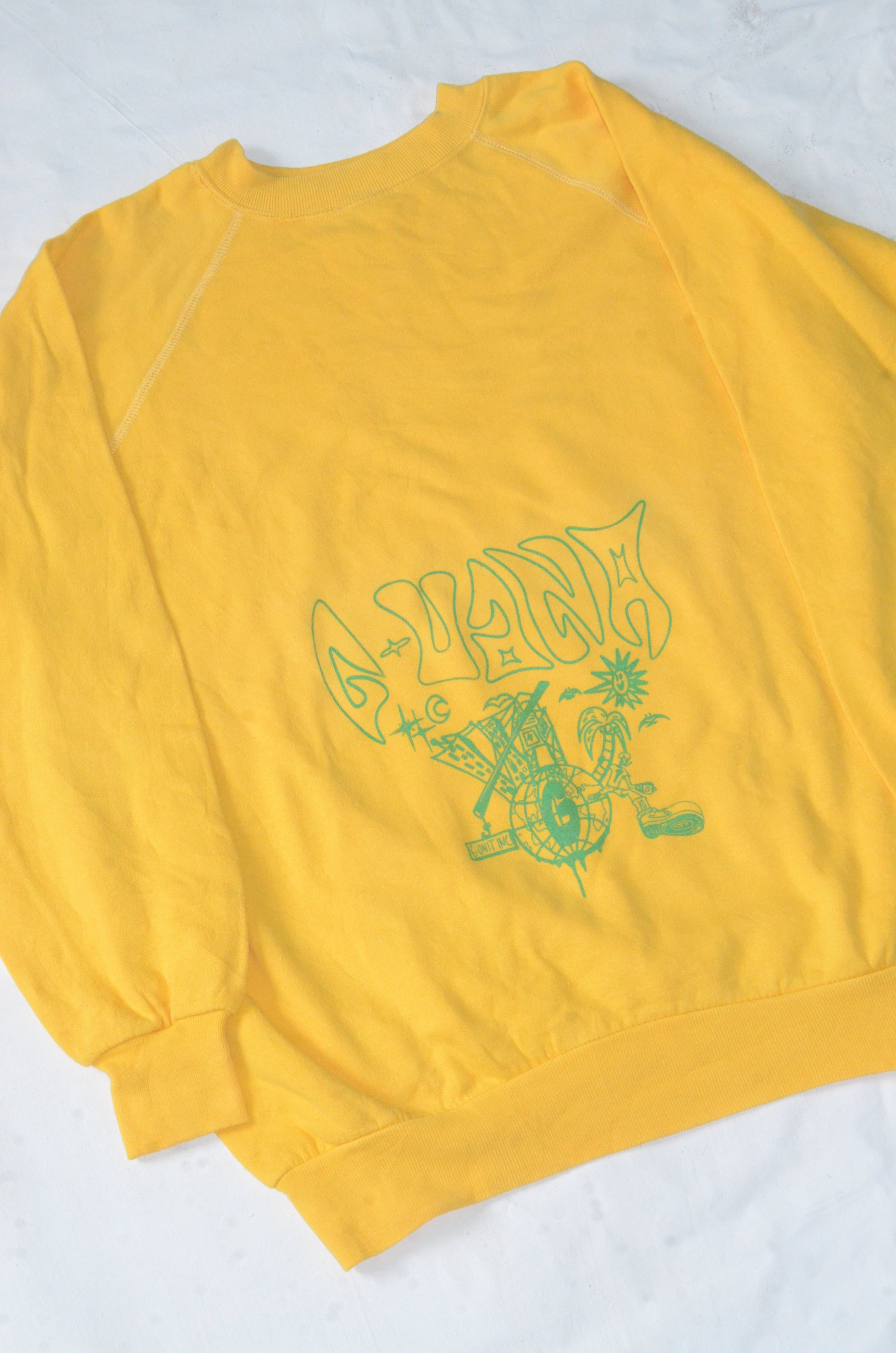 G.UANA Yellow 17 Screenprint Sweater