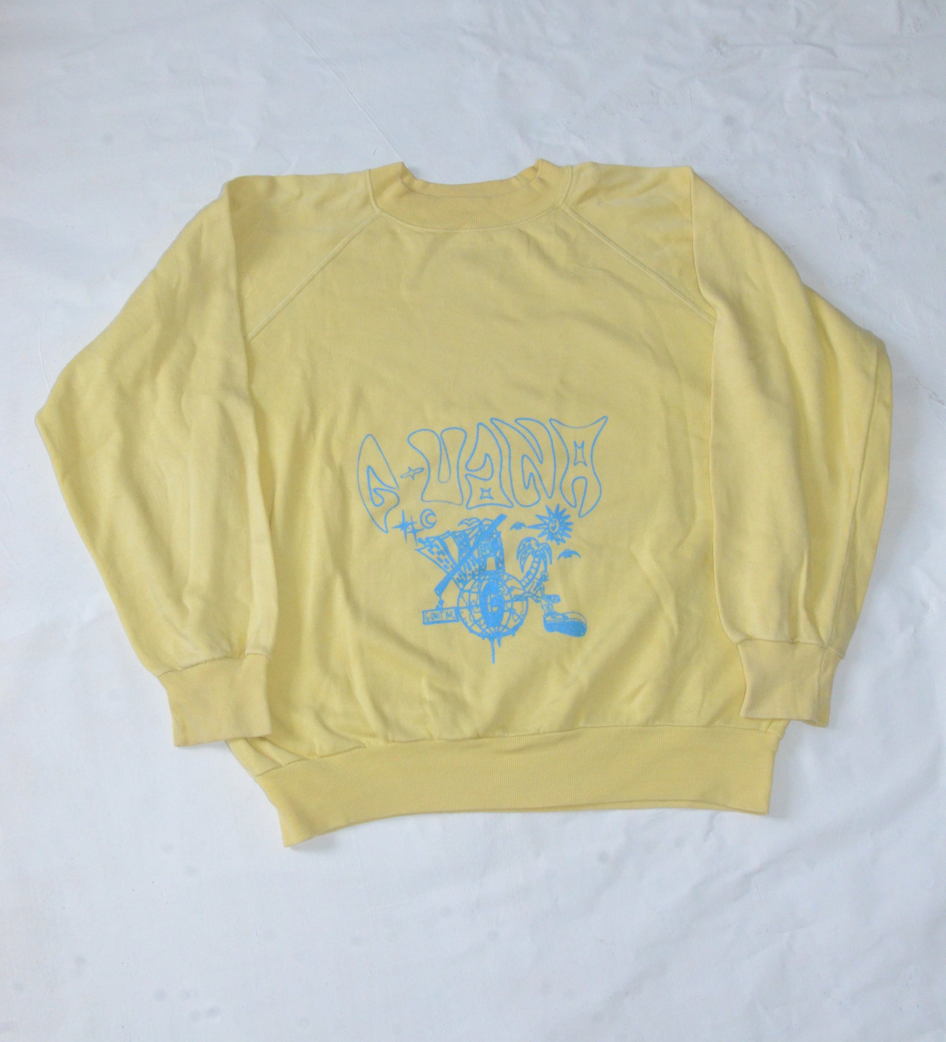 G.UANA Yellow 18 Screenprint Sweater