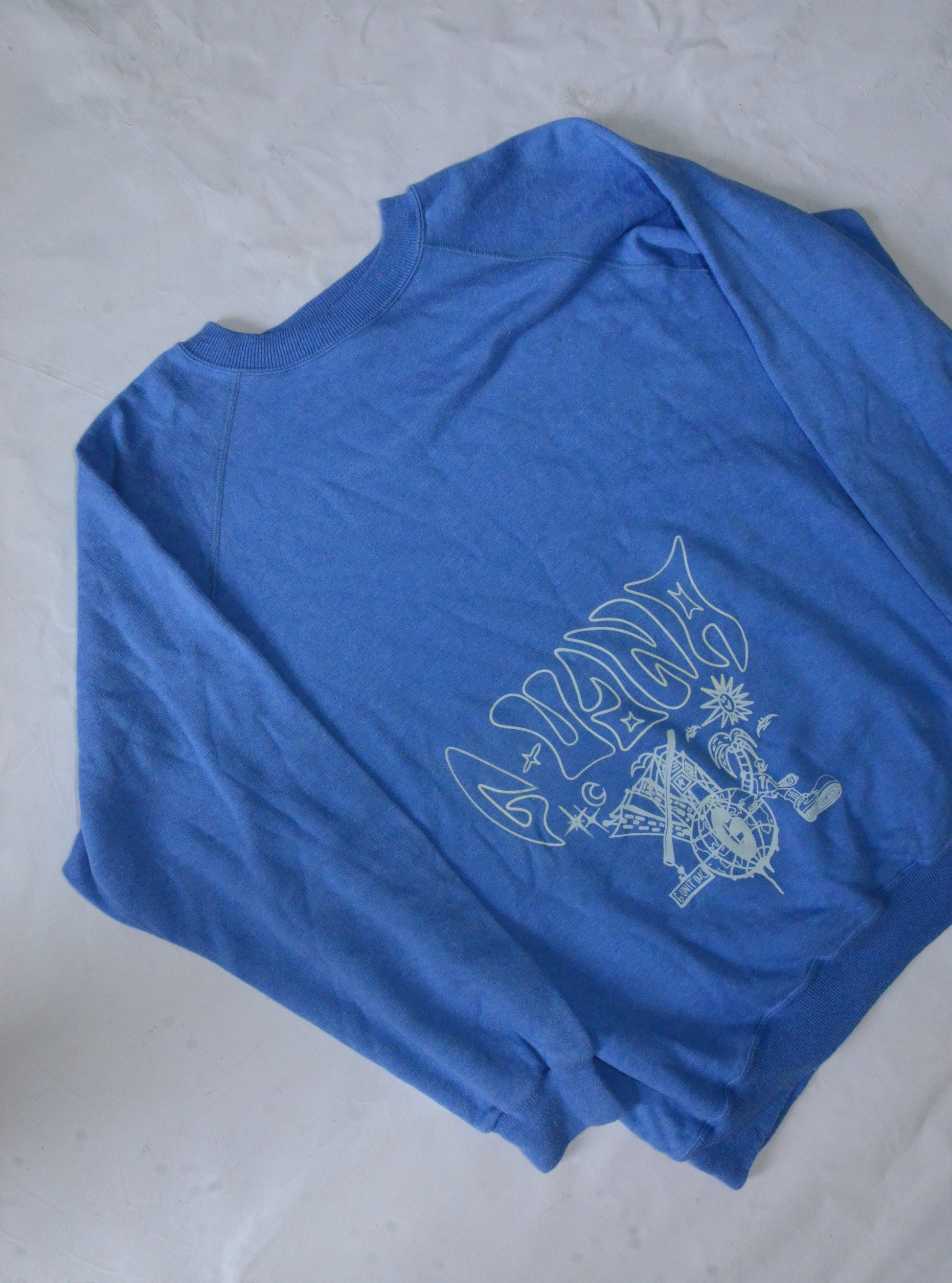 G.UANA Skyblue 6 Screenprint Sweater