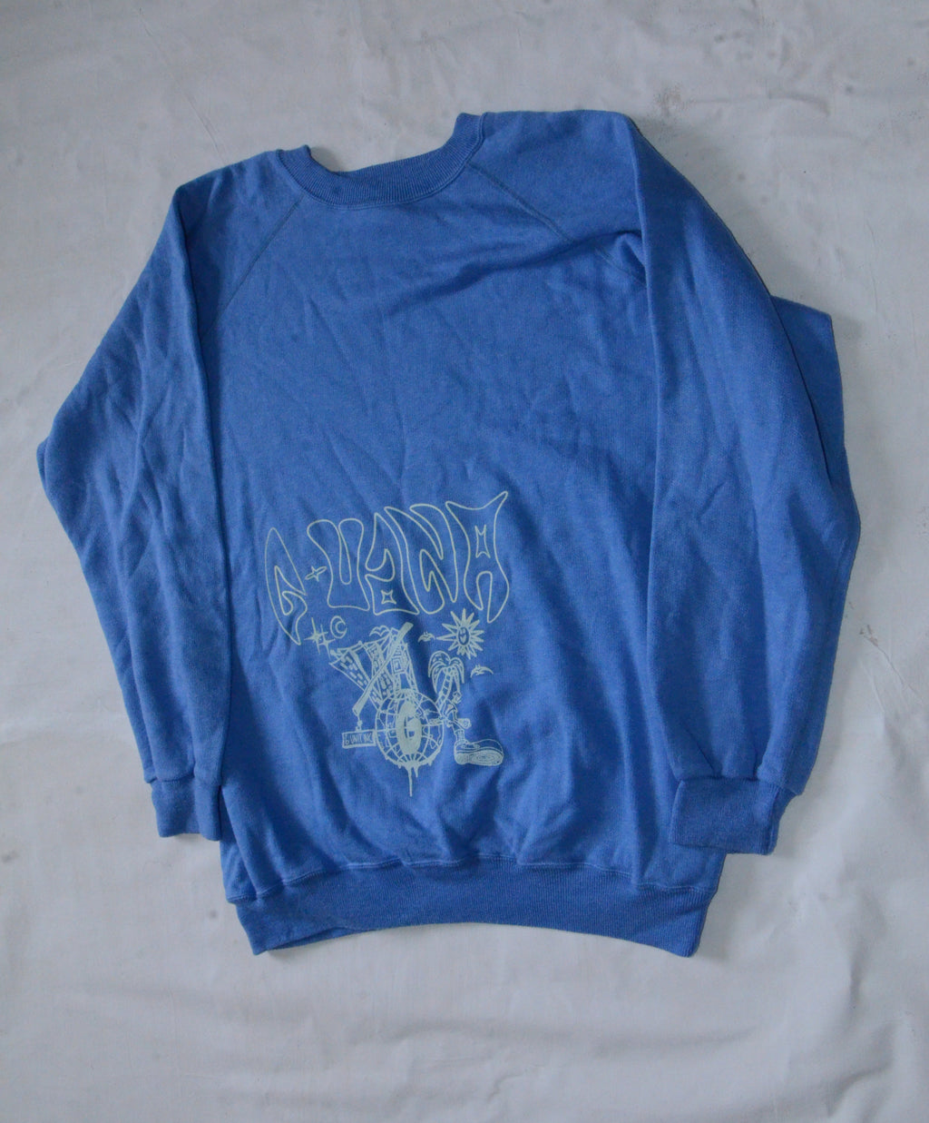 G.UANA Skyblue 6 Screenprint Sweater