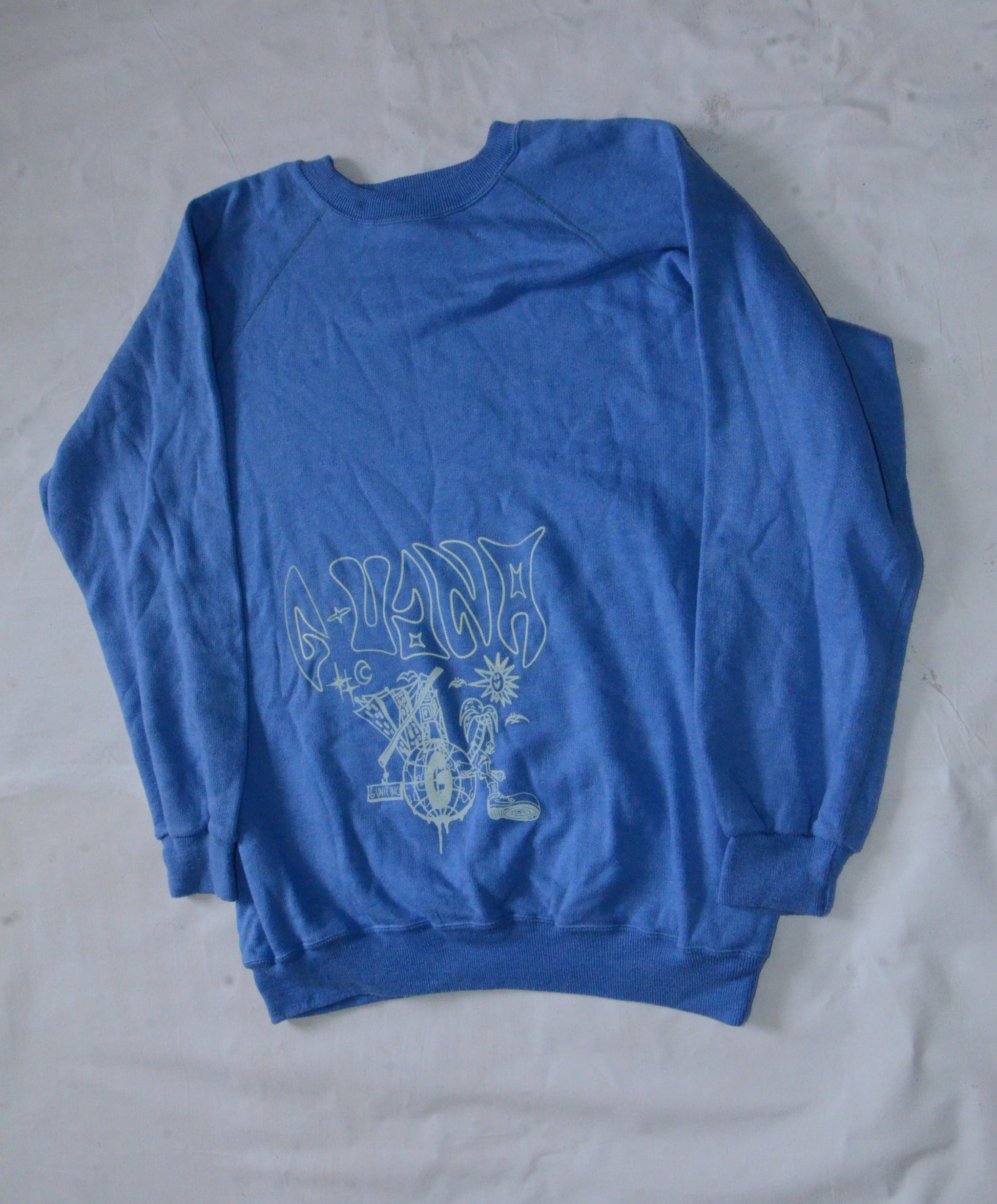 G.UANA Skyblue 6 Screenprint Sweater