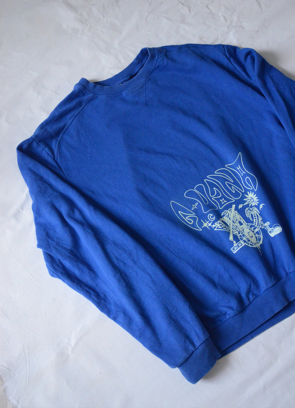 G.UANA Blue 8 Screenprint Sweater